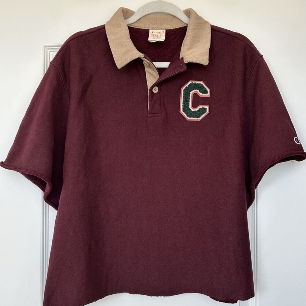 Champion Burgundy Polo with Tan Collar
